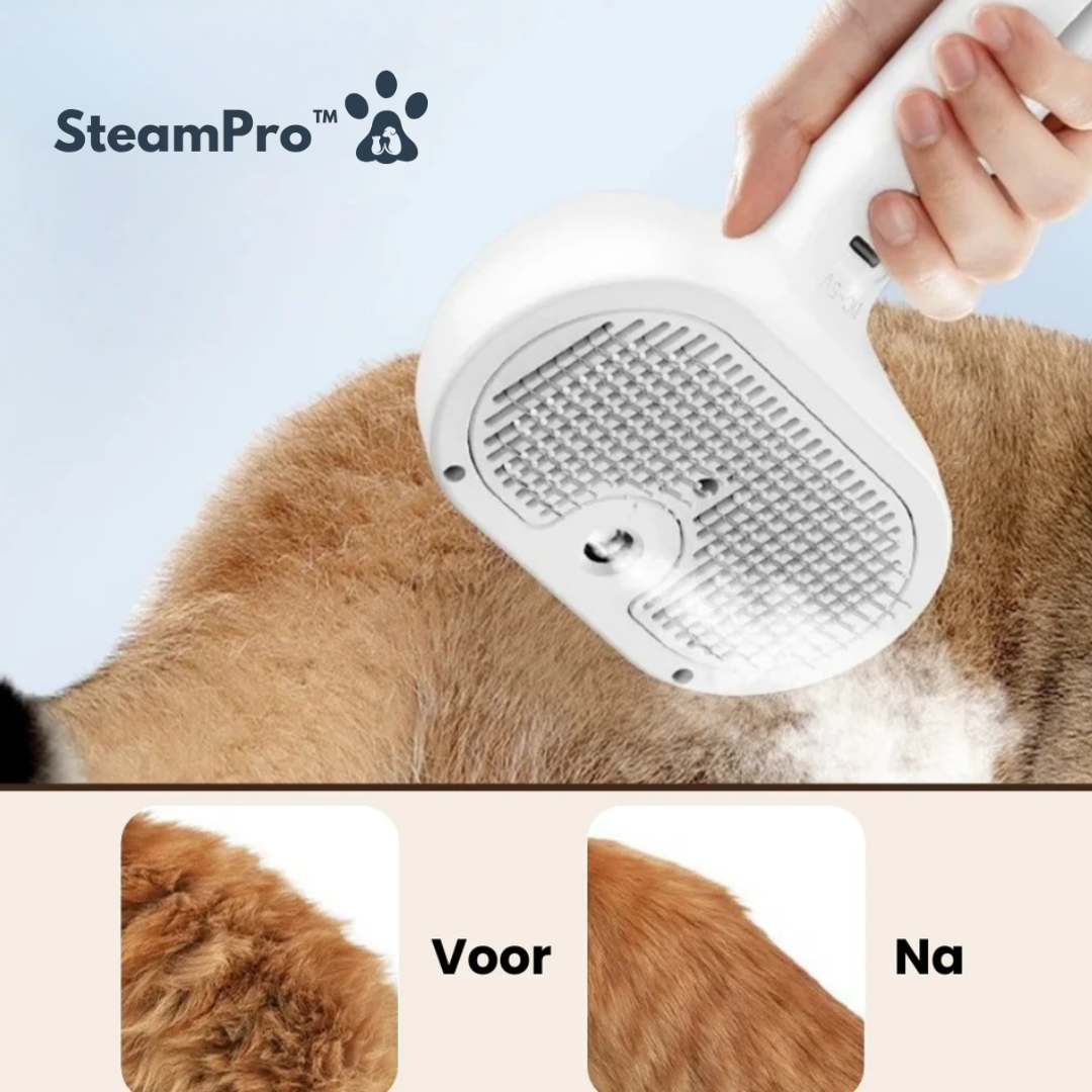 SteamPro™ - Professionele Vachtverzorgings Borstel voor Huisdieren